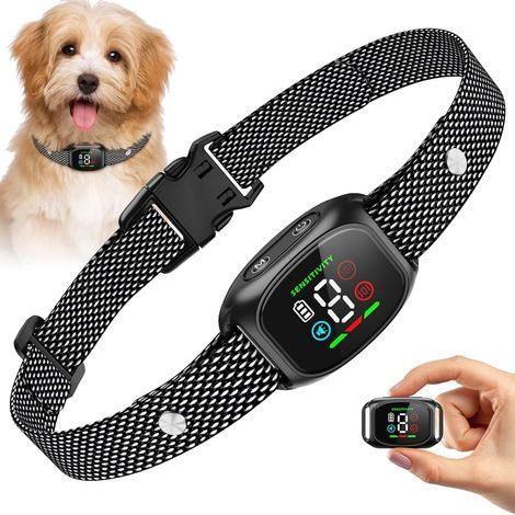 Rechargeable Anti-Bark Dog Collar, Automatic Anti-Bark Dog Collar with 4 Modes, 8 Sensitivity Levels, Intelligent Detection & Safety, IP67 Waterproof for Small and Large Dogs (1/5)
