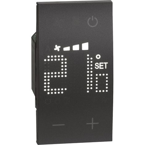 Living Now Thermostat Noir MyHome 2 modules BTICINO BTKG4691