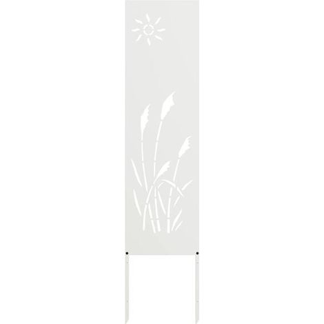 Paravent de jardin ajouré blanc, 32 x 140 cm (1/4)