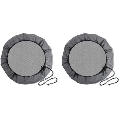 (Diamètre 100 cm) Filet de Baril de Pluie, 2 Pièces Filet de Protection avec Cordon de Serrage, Couverture Anti-Moustique & Animaux pour Récupérateur deau de Pluie (1/4)