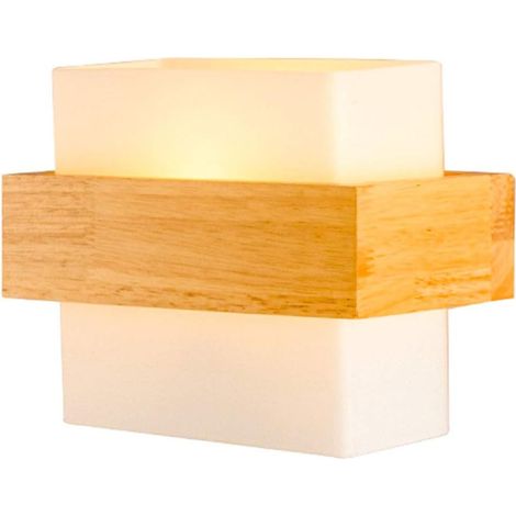 Applique murale bois e27 scandinave avec ampoule chambre balcon
