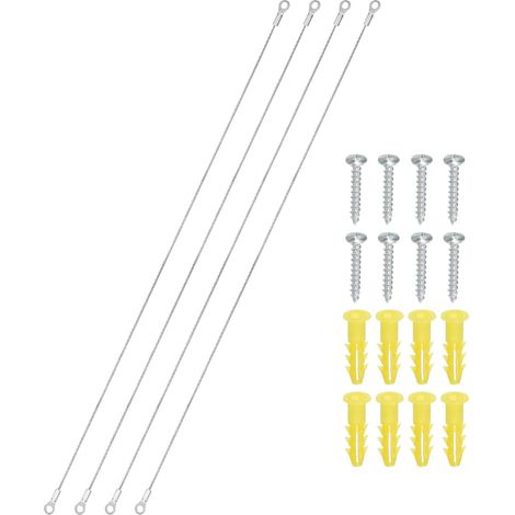 Attache Porte Armoire 50cm, 4 Pack Câble Limiteur Charnière En Acier Inoxydable Protecteur Angle Ouverture Diamètre 2mm Avec Vis De Fixation Pour Limiter L'Ouverture Porte Armoire (1/5)