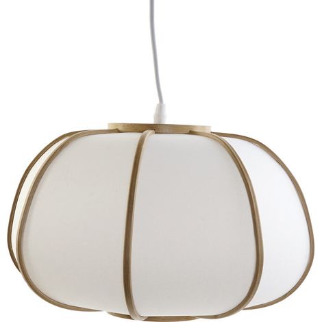 Plafonnier Bambou Polyester 34X34X21 Naturel (1/5)