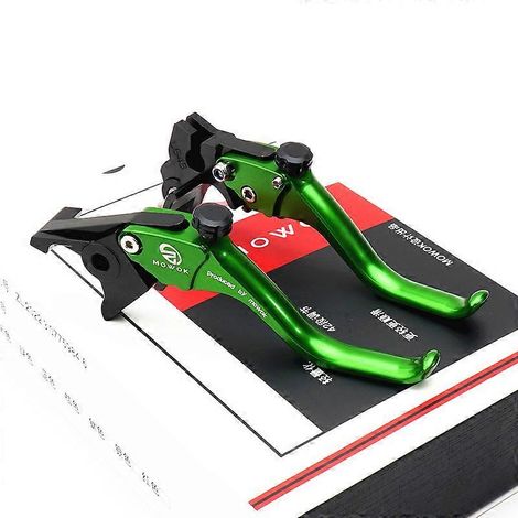 Applicable aux Honda CM300 CM500, poignée de frein/klaxon courte à deux doigts en alliage d'aluminium modifié (vert) (1/4)