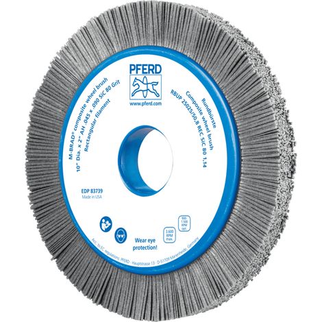 PFERD TOOLS COMPOSITE Rundbürste RBUP Ø 250x25x50,8 mm Bohrung SiC-Filament-Ø 1,14 mm Korn 80 stationär