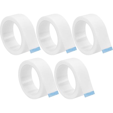Ruban Adhésif pour Pose de Cils 5 Rouleaux 4,3 Mètres, Tissu Non Tissé Blanc, Maintien pour Maquillage Professionnel (1/5)