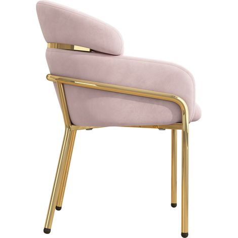 Esszimmerstuhl aus rosa Samt mit 4 Metallbeinen MODENUIT (1/5)