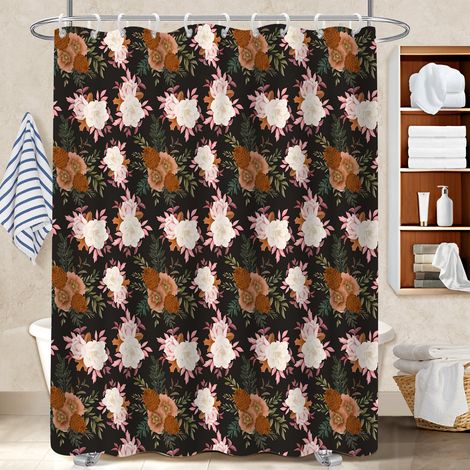 Voile de douche fluide en polyester 180x180 montage sans perçage cache baignoire pour maison de vacances au bord de la mer (1/5)