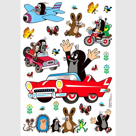 Sticker - La Petite Taupe en voiture - 42,5x65 cm (1/3)