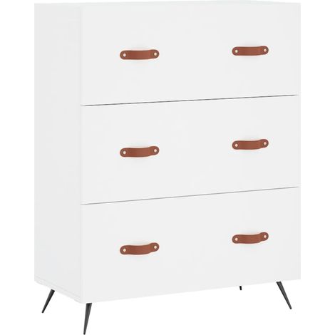 Maison Exclusive - Cassettiera Bianca 69,5x34x90 cm in Legno Multistrato