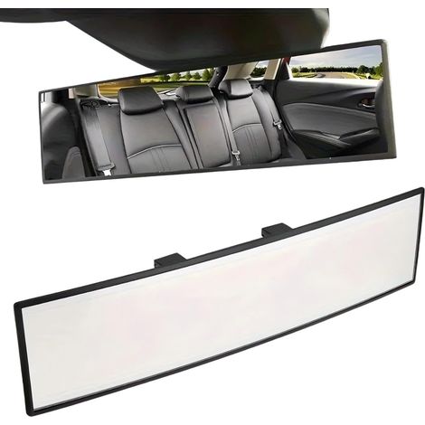 Universal Wide Angle Interior Car Rear View Mirror, Panoramic Convex Blind Spot Reduction Mirror for Driving Test Instructor, Baby Observation & Most Vehicle Interior Replacement (1/5)
