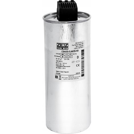 Condensateur ZEZ-Silko 25kvar 440V Cn=3x137,01µF In=3x32,84A