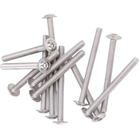 Lot de 50 vis à tête bombée à collerette ISO 7380 acier inox A2-70 à six pans creux M4x40mm (1/5)