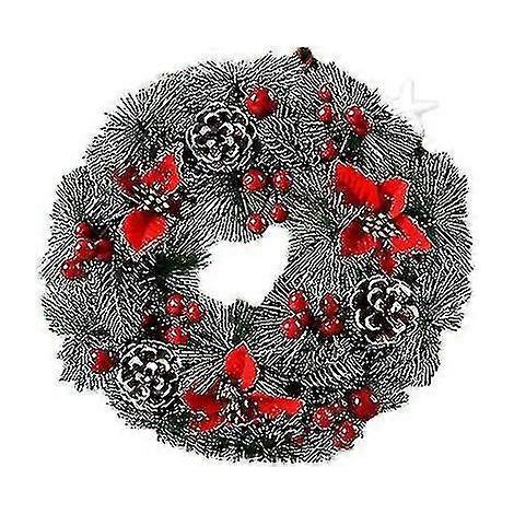 Couronne de Noël automnale neuve, décoration de porte faite main, motif floral Père Noël, décorations de Noël pour la maison, 3 (1/5)