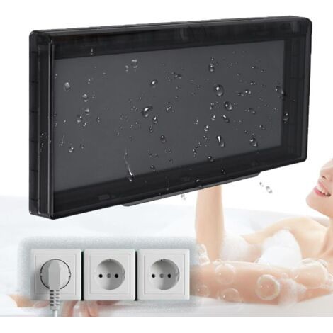 BUNTHAUS Lntyq Cache Interrupteur Mural, Etanche Type 86 Réversible Cache Prise Murale Pour 3 Prise, Ultra-Mince Étanche Autocollant Cache Prise pour Salle de Bain, Chambres, Cuisine, Extérieur