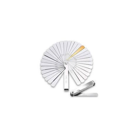 jeu de cales d'epaisseur 32 lames en acier inoxydableTAILLE 90 MMcale mecanique double unité de mesure pour moteur/bougie/soupapes (1/5)