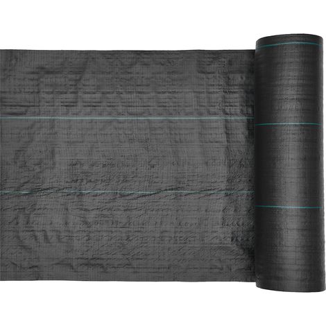 Mophorn Unkrautvlies 1,8x76,2 m Gartenvlies 168 g/㎡, Polypropylen-Matte mit guter Belüftung und Entwässerung, Wurzelschutzfolie gegen Unkraut für Garten, Gewächshaus und Landwirtschaft, Schwarz