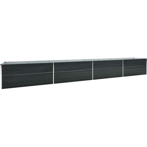 Jardinera elevada para plantas y flores acero galvanizado 600 x 80 x 45 cm antracita 020001130 (1/5)