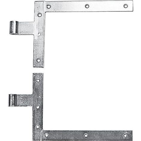 Paumelle équerre à grand écartement acier zingué hauteur 190 mm