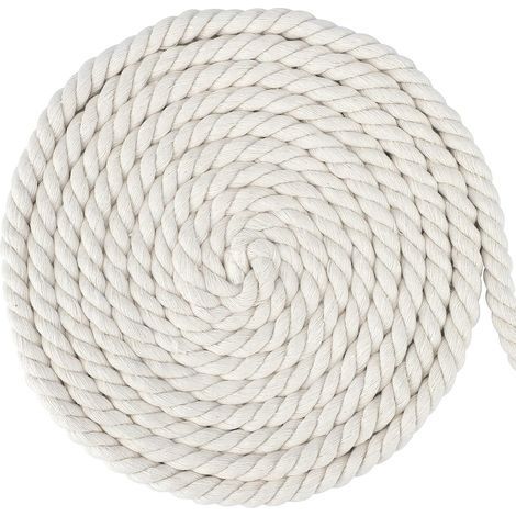 10 m blanc coton corde macramé corde 12mm macramé fil macramé corde pour bricolage plantes suspendues décoration murale tissage bohème ornements (1/5)