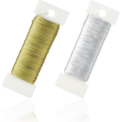 Fil de Fer Galvanisé - 2 Rouleaux - Acier Revêtu - Flexible et Résistant - DIY Bijoux Jardin - 0,35 mm x 50 m (1/5)