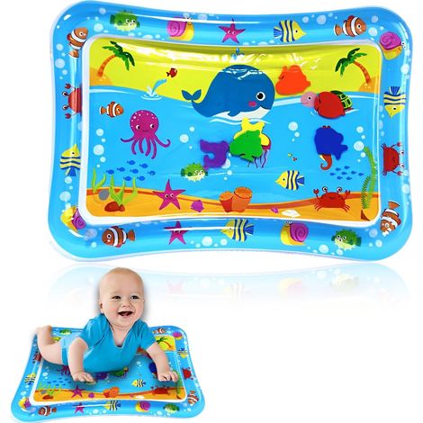 1 pieza de tapete de agua inflable para bebé, tapete de agua para niños, tapete de agua para bebés, tapete de agua para bebés y niños pequeños, tapete de juguete para bebés de 3, 6, 9 y 12 meses, dive