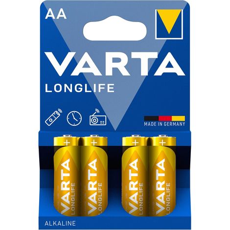 Paquete de 4 baterías AA / LR6 de larga duración