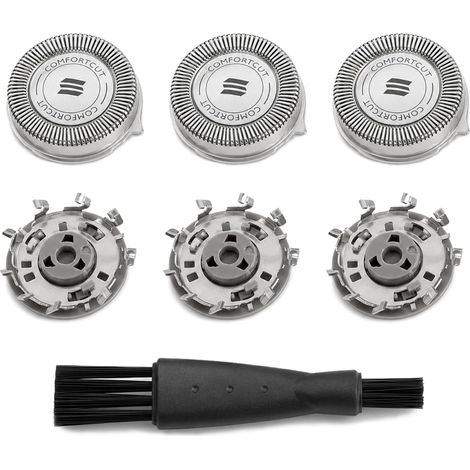 3 Pièces Têtes de Remplacement de Rasoir SH30 Compatibles avec Series SH30 RQ32 S300 S529,S300 – Lames de Rasage de Précision pour Hommes, Soin Doux de la Peau, Montage Facile avec Brosse de Nettoyage (1/5)
