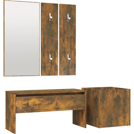 Maison Exclusive - Set di Mobili da Corridoio Rovere Fumo in Legno Multistrato
