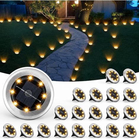 Spot solaire LED encastrable au sol 8 LED lumière chaude 8 réf 0453 200 g – Livraison gratuite