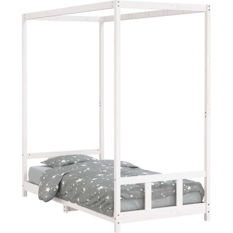 vidaXL Estructura de cama para niños madera de pino blanco 90x190 cm (1/2)