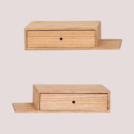 Set di 2 comodini da parete in legno Harald SKLUM            
