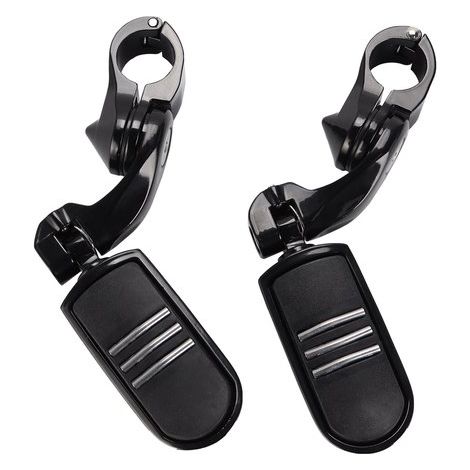 Pedane regolabili (32 mm) con kit di montaggio corto e curvo, universalmente compatibili con Harley Davidson, Honda, Kawasaki, Suzuki, Yamaha, Indian (1/4)