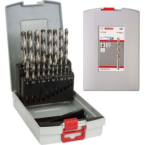Bosch PRO 19 Piece HSS-G ProBox Metal Drill Bit Set 1 - 10mm Steel Iron + Case