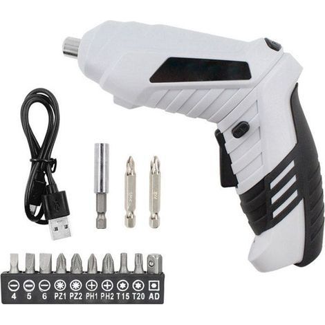 HONORNIC - Perceuse Visseuse Sans Fil, Visseuse Devisseuse Accessoires, 2 Sens Rotation + Lampe LED, Câble Charge USB, Idéal pour Artisans
