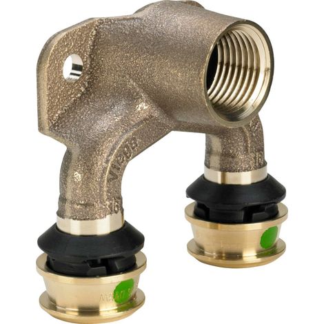Viega Rosone doppio a muro Raxofix, d1 16, Rp 1/2, d2 16 bronzo al silicio, gomma Modello 5325.7, 645946