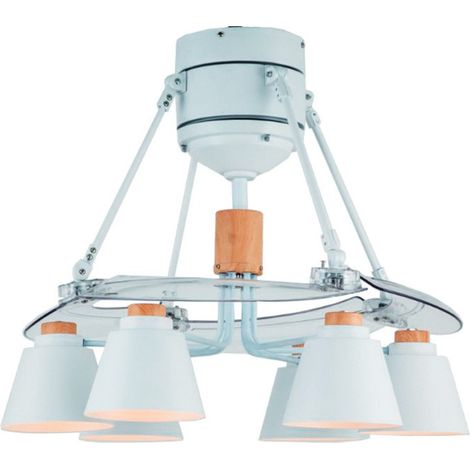 Ilumina y Refresca: Ventilador de Techo Blanco con Aspas Plegables (1/2)
