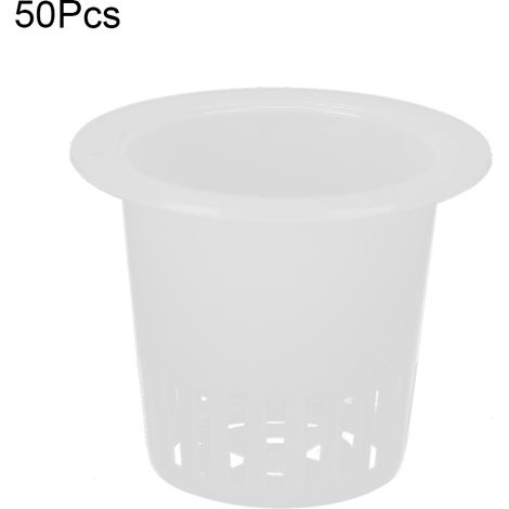 50Pots de Culture Hydroponique Panier sans Terre Croissance Fleurs Plantes Filet Pot Blanc