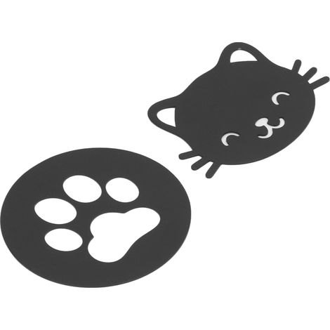 2 Sous-verres Métal Résistant à la Chaleur Anti-Brûlure Mignon Chat Pattes de Chat pour Bar Restaurant Lavabo (1/5)