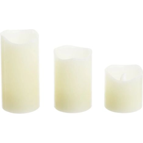 S-3 ivory kerzen 5x5x5 mit realistischem flammeneffekt
