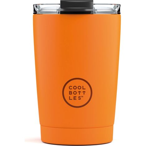 Gobelet Isotherme en Acier Inoxydable 330 ml - Tasse Thermique avec Couvercle Hermétique - Boissons froides 10h et chaudes 5h - Finition Anti-tâches - Vivid Orange (1/5)