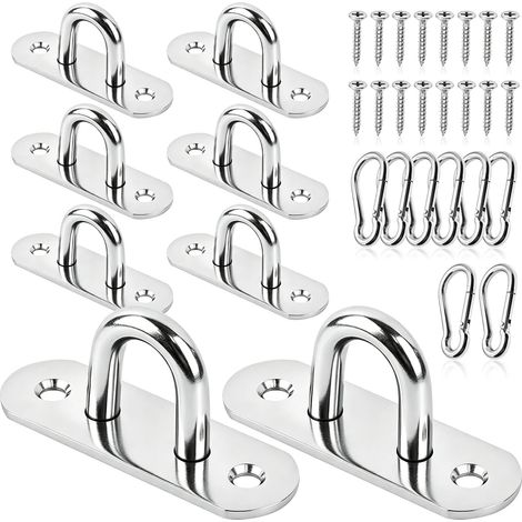 Anneaux de Fixation Plaque Oeillet Crochet Inox Pontet Platine 8Pcs (1/5)