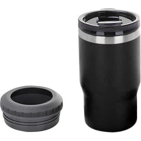 Porte-canette isolant 14oz en acier inoxydable 304, pour boissons fraîches en voiture ou extérieur, couleur noire (1/5)
