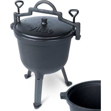 Marmite en fonte avec couvercle et pieds 8 litres