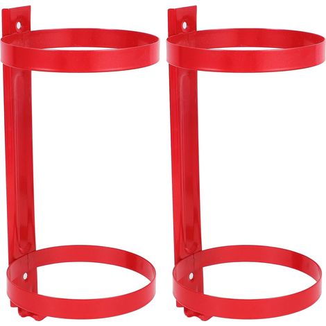 2 pièces Support Mural Double Anneau Acier pour Extincteur Fixation Robuste et Porte-extincteur pour Voiture et Camion Installation Facile (1/5)