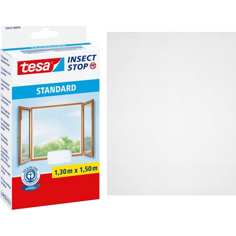Tesa – Moustiquaire de fenêtre 1500 mm x 1300 mm – Installation sans perçage avec bande auto-agrippante – Résistante aux UV – Lavable à 30 °C (1/10)