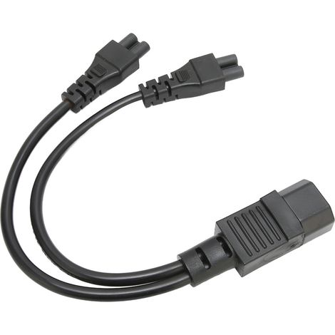 Câble d'alimentation répartiteur IEC320 C14 mâle vers double IEC320 C5 femelle pour adaptateur secteur d'ordinateur portable 100-250 V (1/5)