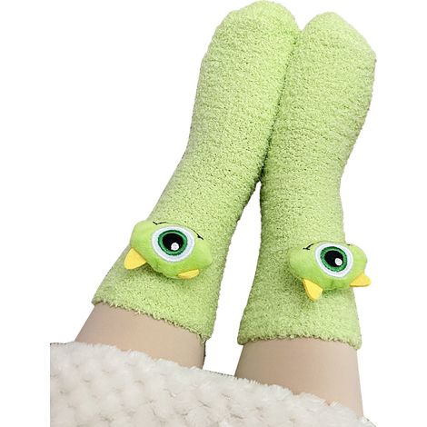 Chaussettes moelleuses décoratives mignonnes cartoon en polaire corail, chaudes et douillettes pour la maison, sommeil type 4, pointures 32 à 42 (1/5)