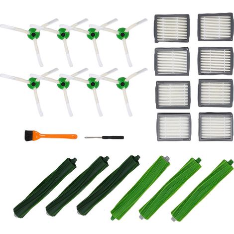 Ricambi per aspirapolvere, set di accessori adatto alla serie I3, 3 paia di spazzole a rullo, 8 filtri, spazzole laterali, 24 pezzi -Crezuo (1/4)