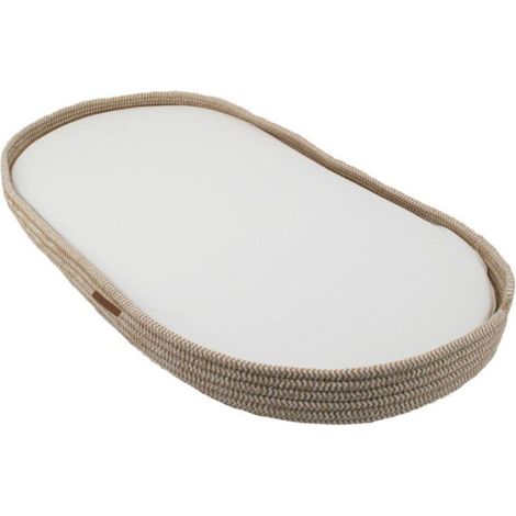 Panier a langer tressé avec matelas Naturel 43x80x6 cm (1/3)